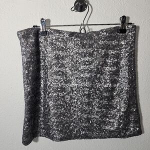 Lush Silver Sequin Mini Skirt Size Party Club Size L
